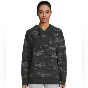 Athletic Works Women’s Soft Black Camo Hoodie Size Medium 8-10 NWT